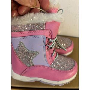 Wonder nation boots pink purple stars girls 7